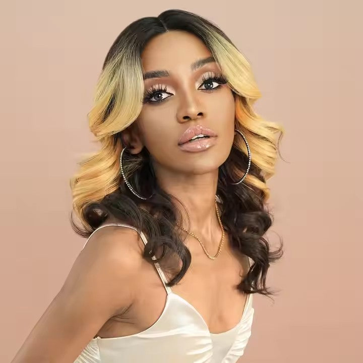 Blonde Lace Front Wig Bob Short Loose Wave HD Sheer Lace